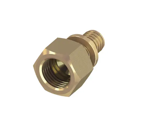 TECE Übergangsmuffe aus Siliziumbronze mit Innen- und Außengewinde, zur Verbindung von Rohren in Sanitär- oder Heizungsinstallationen.